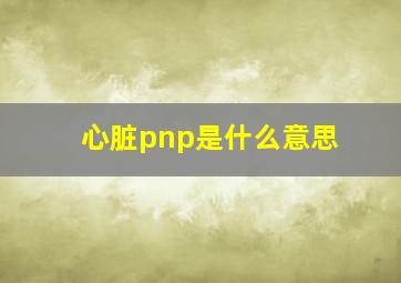 心脏pnp是什么意思