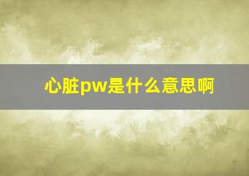 心脏pw是什么意思啊