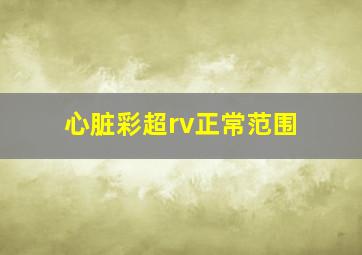 心脏彩超rv正常范围