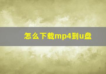 怎么下载mp4到u盘