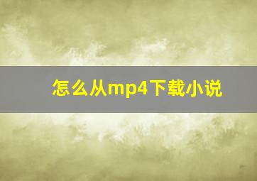 怎么从mp4下载小说