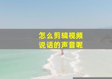 怎么剪辑视频说话的声音呢