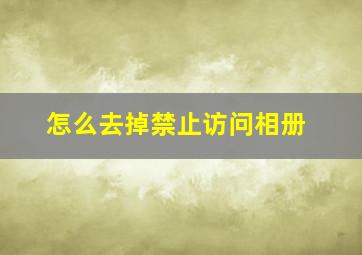 怎么去掉禁止访问相册