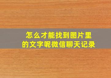 怎么才能找到图片里的文字呢微信聊天记录