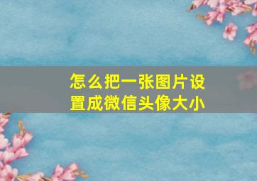 怎么把一张图片设置成微信头像大小