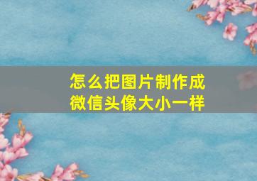 怎么把图片制作成微信头像大小一样