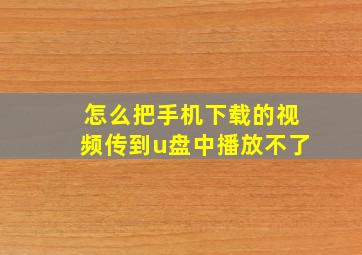 怎么把手机下载的视频传到u盘中播放不了