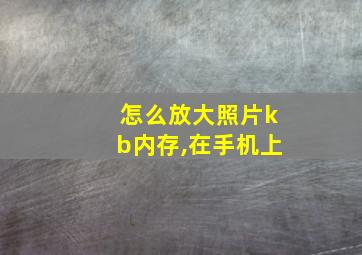 怎么放大照片kb内存,在手机上