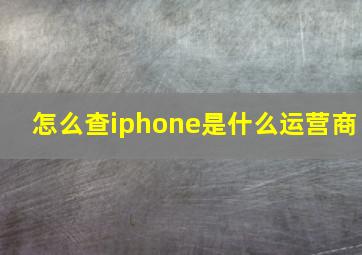 怎么查iphone是什么运营商