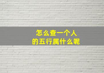 怎么查一个人的五行属什么呢