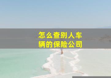 怎么查别人车辆的保险公司