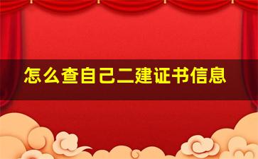 怎么查自己二建证书信息