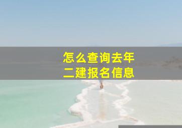 怎么查询去年二建报名信息