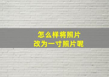 怎么样将照片改为一寸照片呢