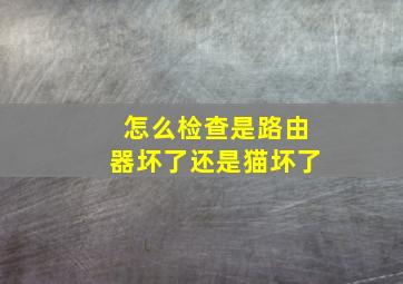 怎么检查是路由器坏了还是猫坏了