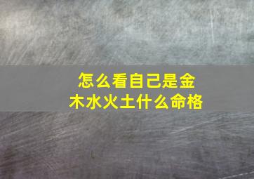 怎么看自己是金木水火土什么命格