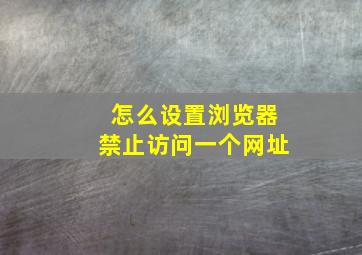 怎么设置浏览器禁止访问一个网址