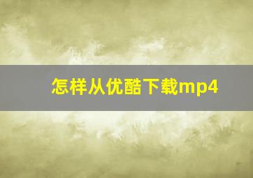 怎样从优酷下载mp4