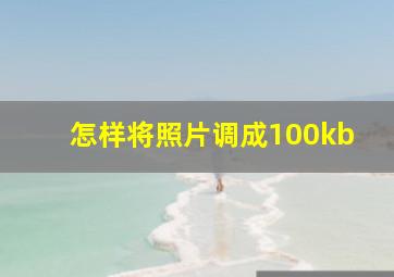 怎样将照片调成100kb