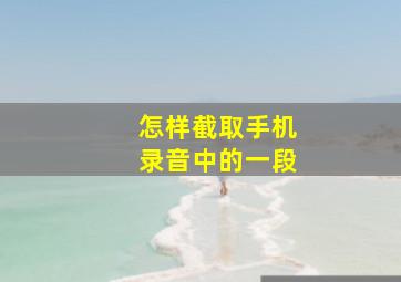 怎样截取手机录音中的一段