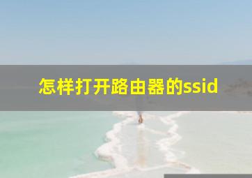 怎样打开路由器的ssid