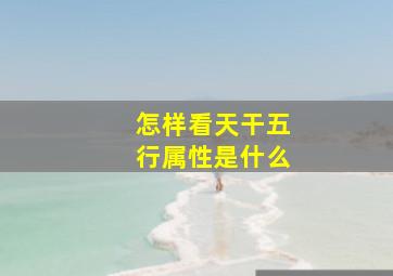 怎样看天干五行属性是什么