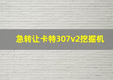 急转让卡特307v2挖掘机