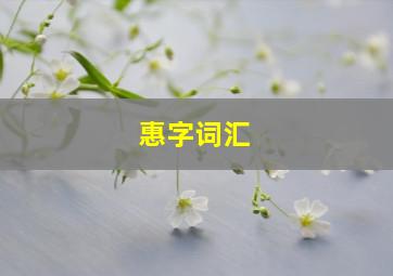 惠字词汇