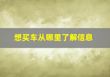 想买车从哪里了解信息