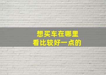 想买车在哪里看比较好一点的