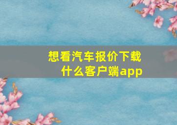 想看汽车报价下载什么客户端app