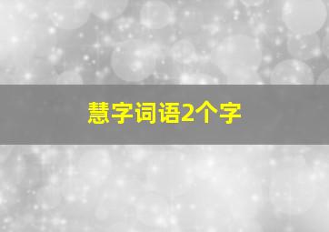 慧字词语2个字