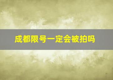 成都限号一定会被拍吗