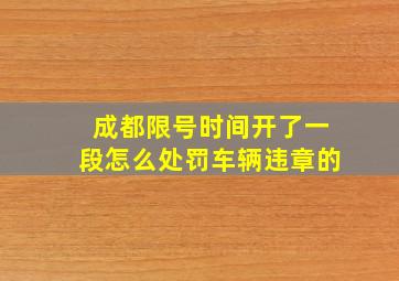 成都限号时间开了一段怎么处罚车辆违章的