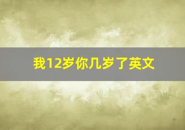 我12岁你几岁了英文