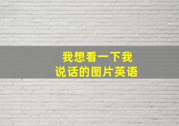 我想看一下我说话的图片英语