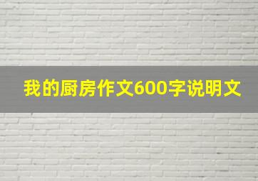 我的厨房作文600字说明文