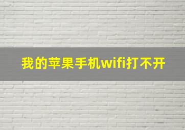 我的苹果手机wifi打不开