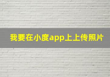 我要在小度app上上传照片