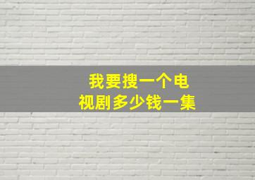 我要搜一个电视剧多少钱一集