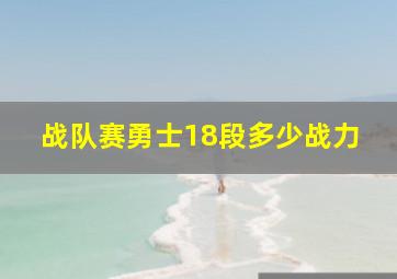 战队赛勇士18段多少战力