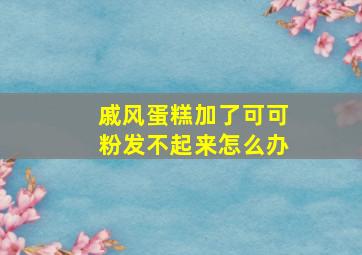 戚风蛋糕加了可可粉发不起来怎么办