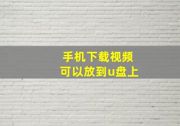 手机下载视频可以放到u盘上