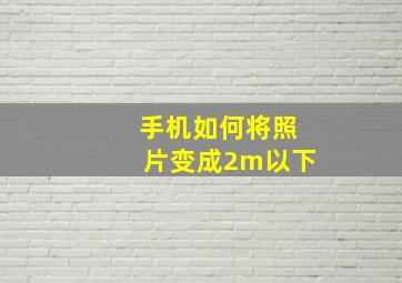 手机如何将照片变成2m以下