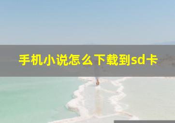 手机小说怎么下载到sd卡