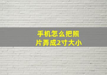 手机怎么把照片弄成2寸大小