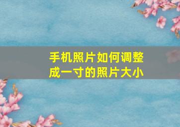 手机照片如何调整成一寸的照片大小