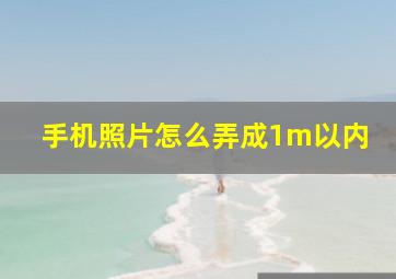 手机照片怎么弄成1m以内