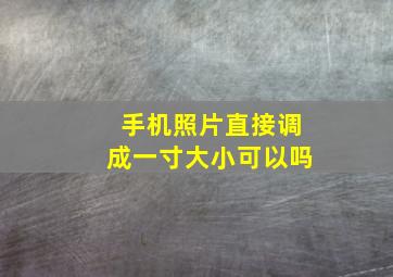 手机照片直接调成一寸大小可以吗