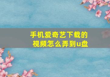 手机爱奇艺下载的视频怎么弄到u盘